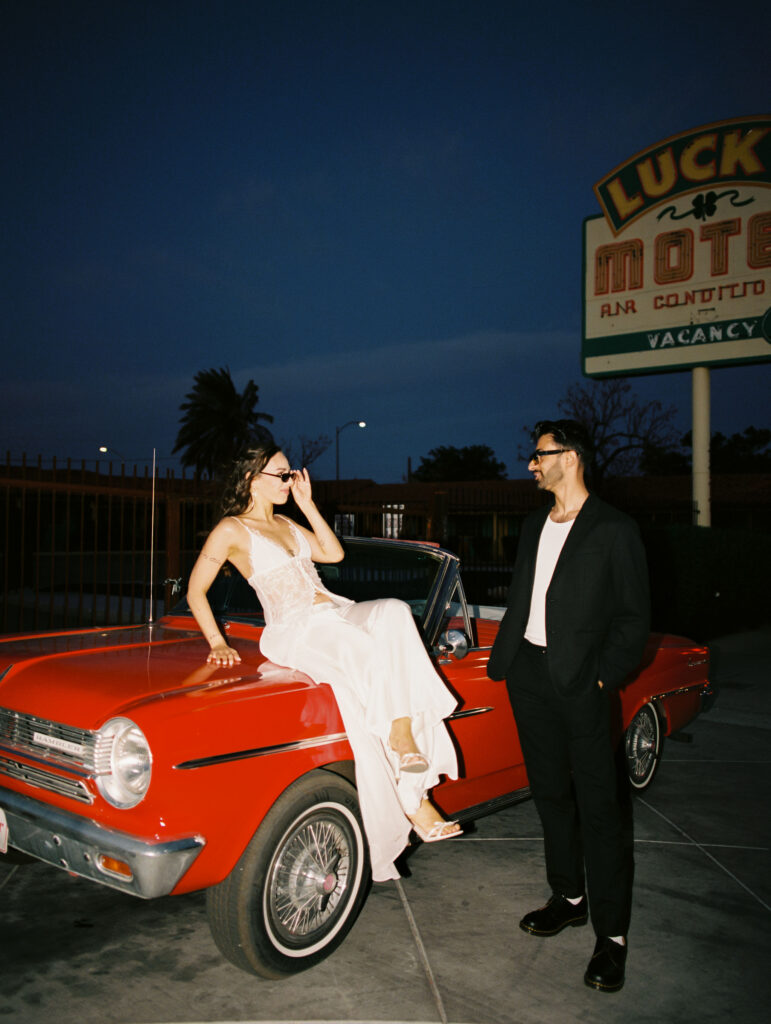 Editorial Vegas elopement photos on film