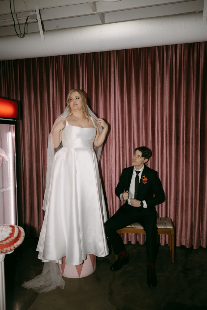 Editorial Las Vegas elopement photos at Sure Thing Chapel
