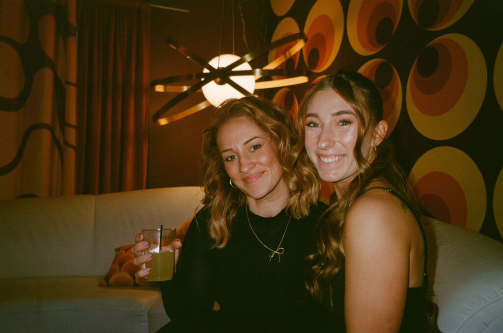 Point and shoot photos of guests from a Las Vegas retro film elopement