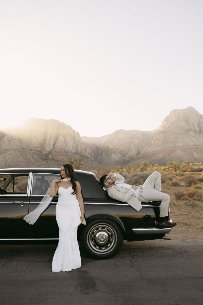 Editorial Las Vegas engagement photos in Red Rock Canyon