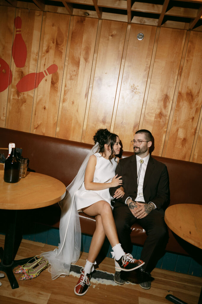 Bride and grooms elopement reception photos at High Rollers